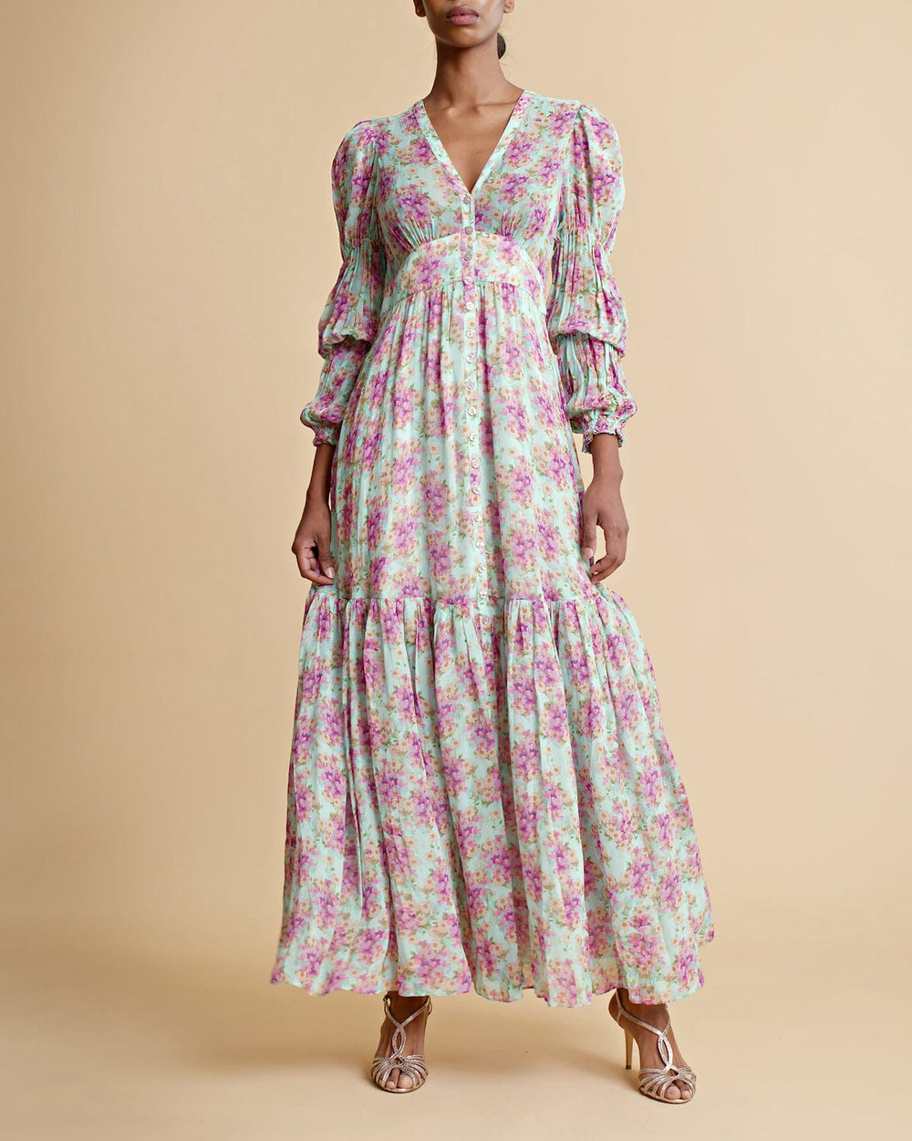 Georgette Maxi Dress Summer Flowers | Kjoler | Smuk - Dameklær på nett