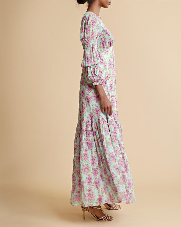 Georgette Maxi Dress Summer Flowers | Kjoler | Smuk - Dameklær på nett