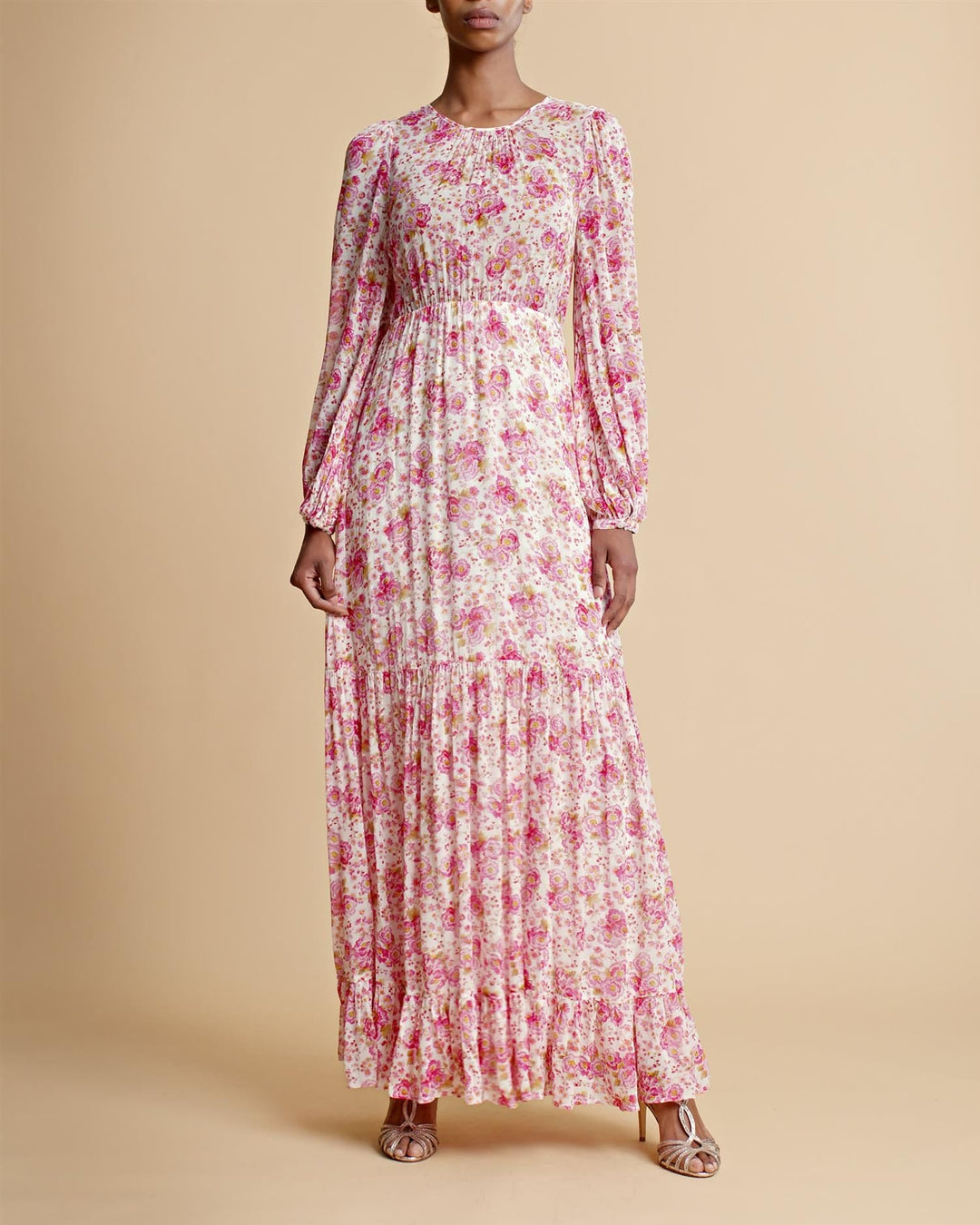 Georgette Open Back Dress Pink Blossom | Kjoler | Smuk - Dameklær på nett