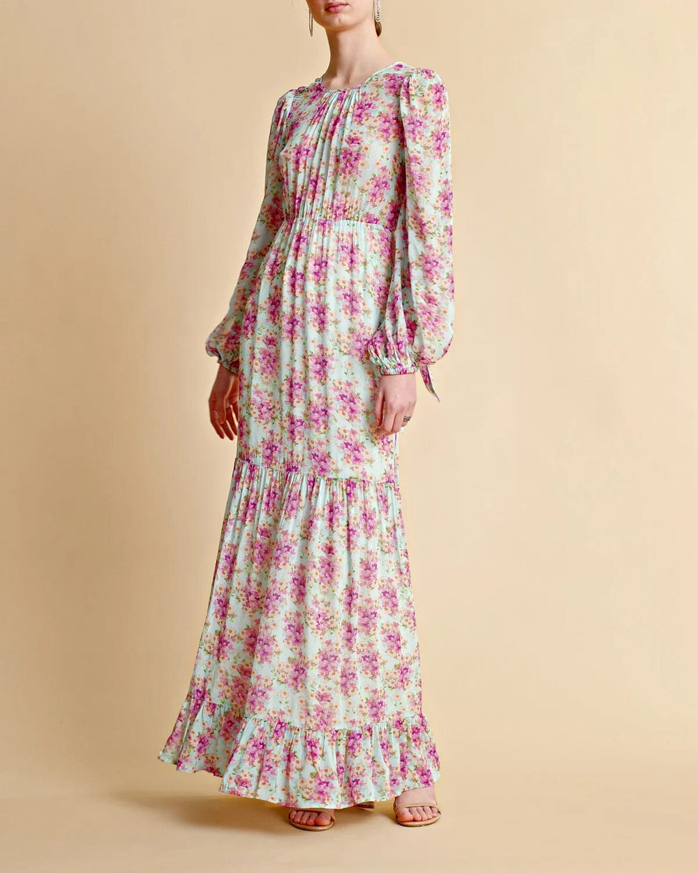 Georgette Open Back Dress Summer Flowers | Kjoler | Smuk - Dameklær på nett