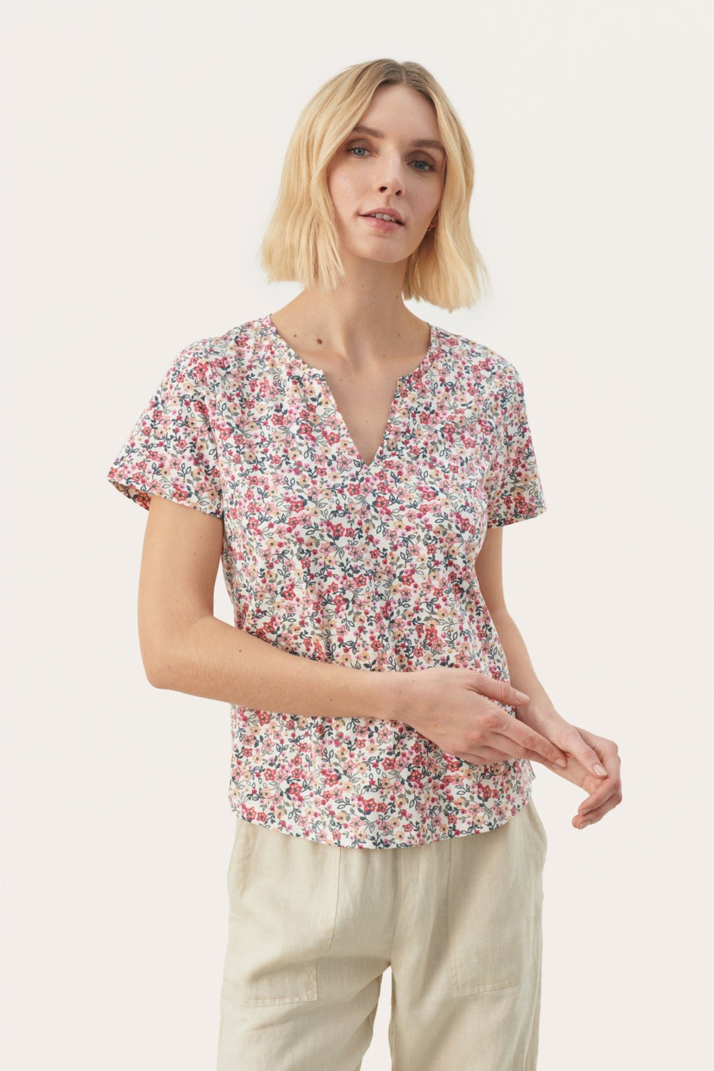 Gesinaspw T-Shirt Morning Glory Mini Flower Prin | Skjorter og bluser | Smuk - Dameklær på nett
