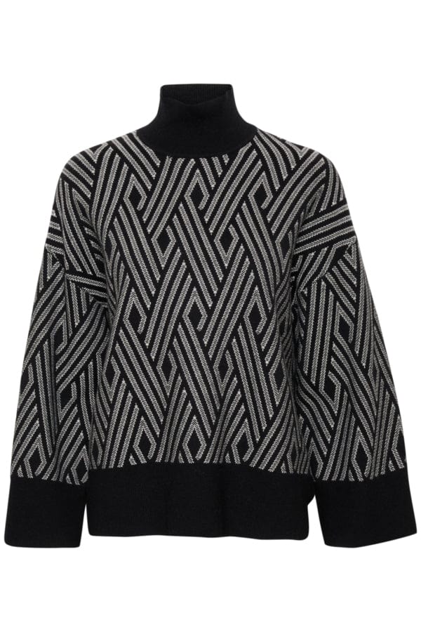 Gitteliw Jaquard Pullover Black / White | Genser | Smuk - Dameklær på nett