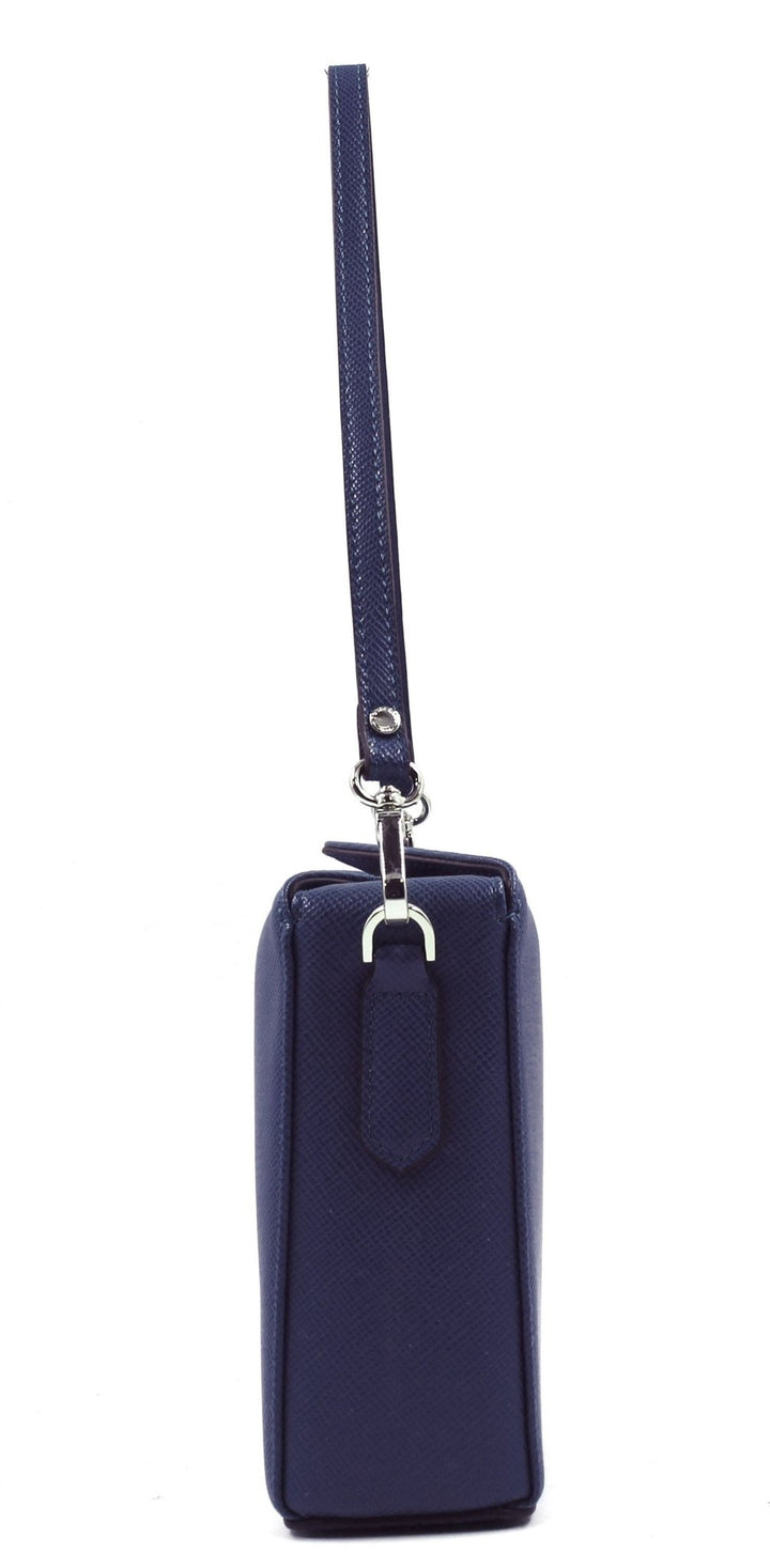 Grainy synthetic convertible clutch Marine | Accessories | Smuk - Dameklær på nett