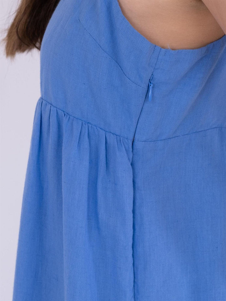 Haily Linen Dress Dusty Blue | Kjoler | Smuk - Dameklær på nett