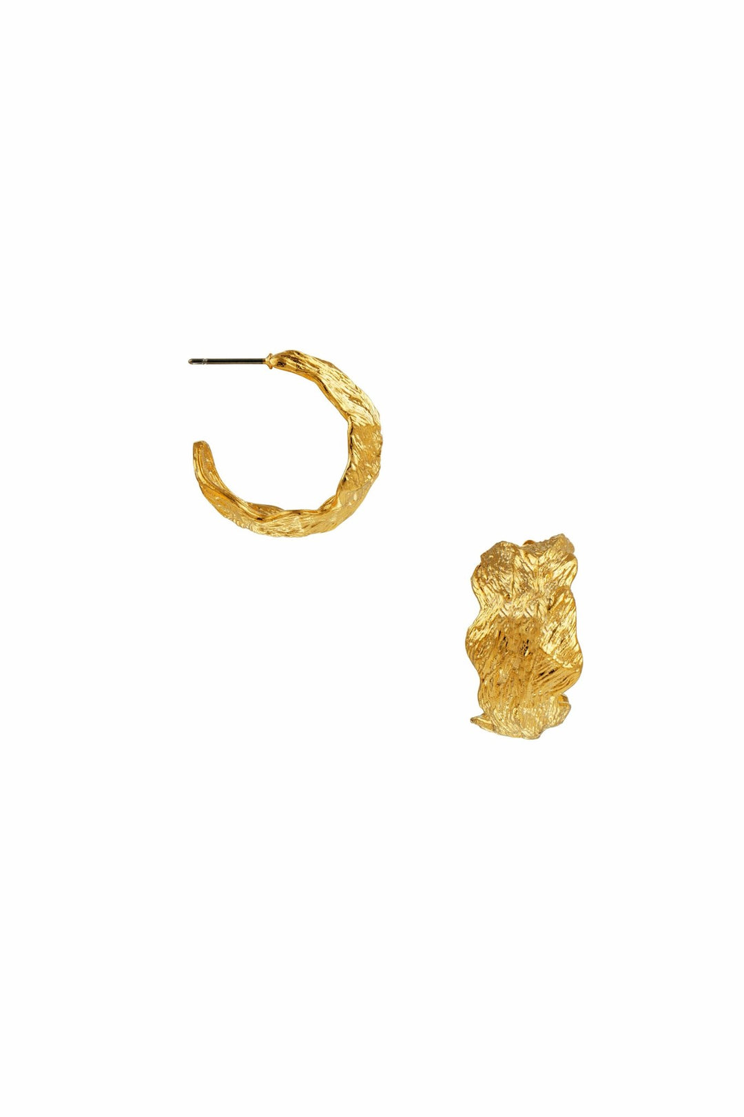 Hammered Leaf Hoop Pale Gold | Accessories | Smuk - Dameklær på nett