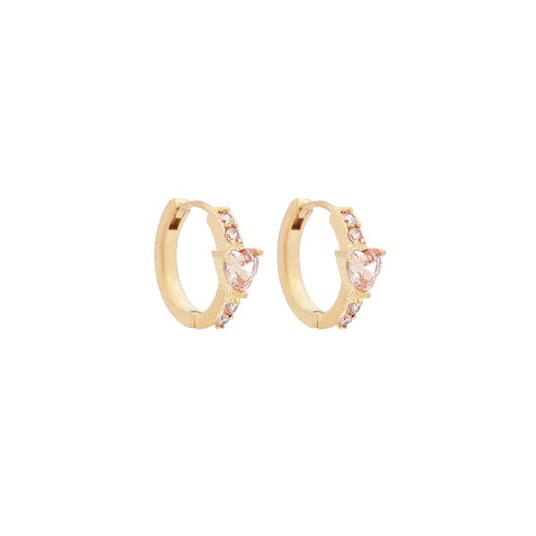 Heart Hoop Earrings, Peach | Accessories | Smuk - Dameklær på nett