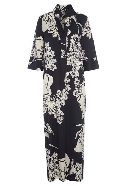 Helga Dress Big Floral Coal | Kjoler | Smuk - Dameklær på nett