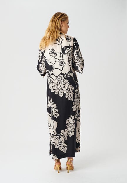 Helga Dress Big Floral Coal | Kjoler | Smuk - Dameklær på nett
