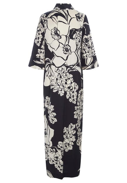 Helga Dress Big Floral Coal | Kjoler | Smuk - Dameklær på nett