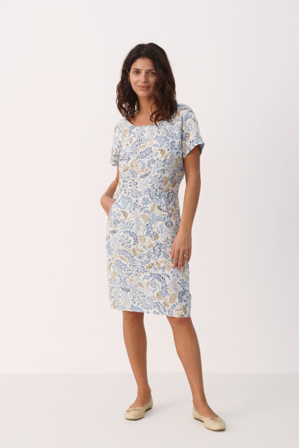 Indreaspw Dress Blue Botanical Print | Kjoler | Smuk - Dameklær på nett