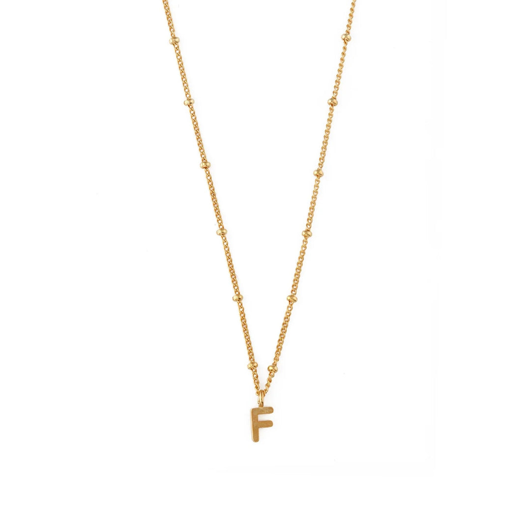 Initial F Satellite Chain Neck Pale Gold | Accessories | Smuk - Dameklær på nett