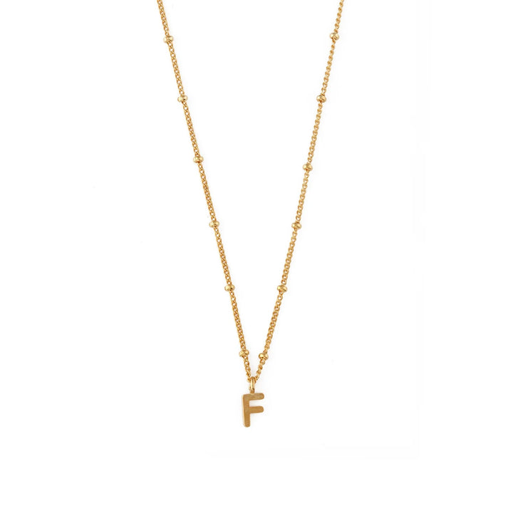 Initial F Satellite Chain Neck Pale Gold | Accessories | Smuk - Dameklær på nett