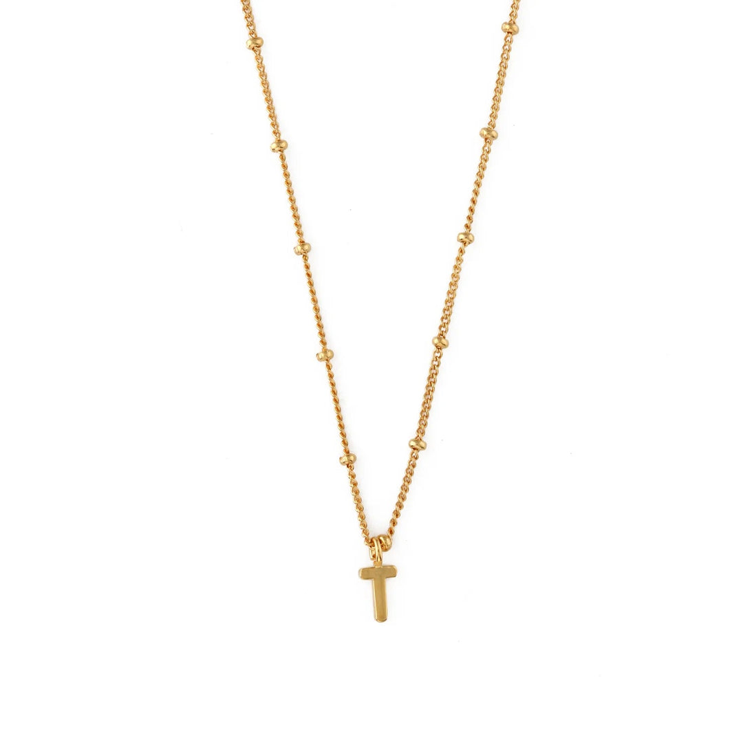 Initial T Satellite Chain Neck Pale Gold | Accessories | Smuk - Dameklær på nett