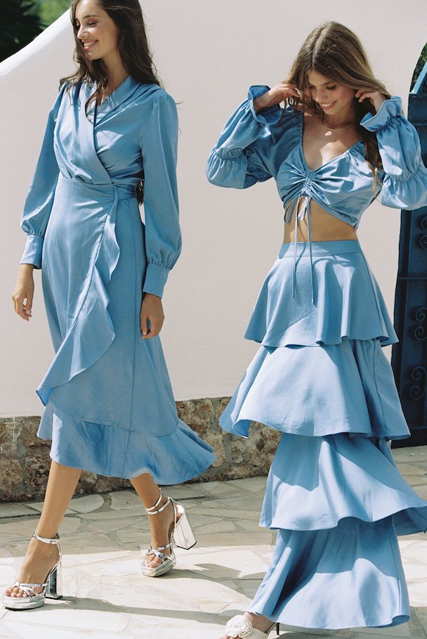 Iza Midi Dress Steel Blue | Kjoler | Smuk - Dameklær på nett