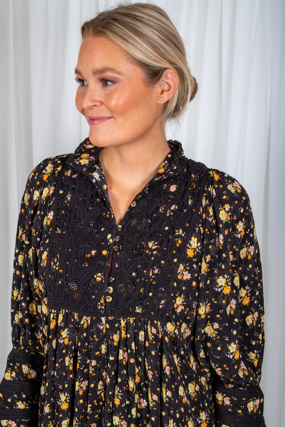Jacquard High Neck Dress Night Garden | Kjoler | Smuk - Dameklær på nett