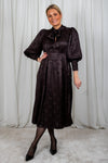 Jacquard Midi Dress Black