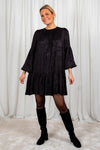 Jacquard Mini Dress Black