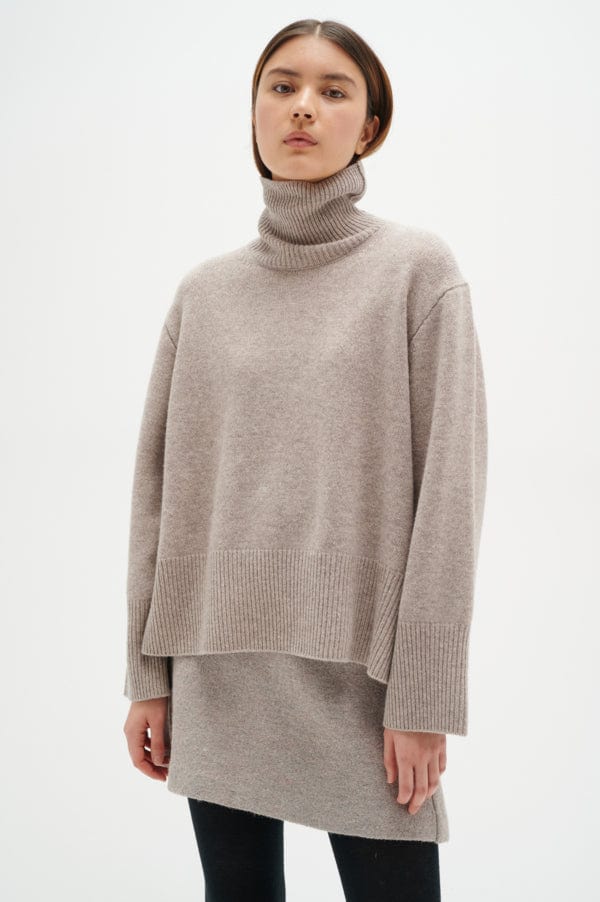 Jaxyiw Turtleneck Mocha Grey Melange | Genser | Smuk - Dameklær på nett