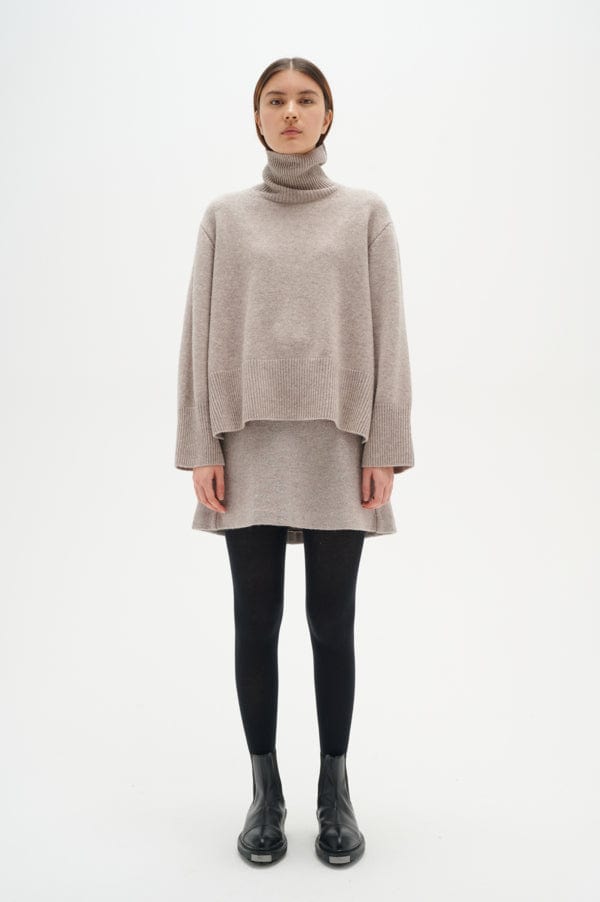 Jaxyiw Turtleneck Mocha Grey Melange | Genser | Smuk - Dameklær på nett