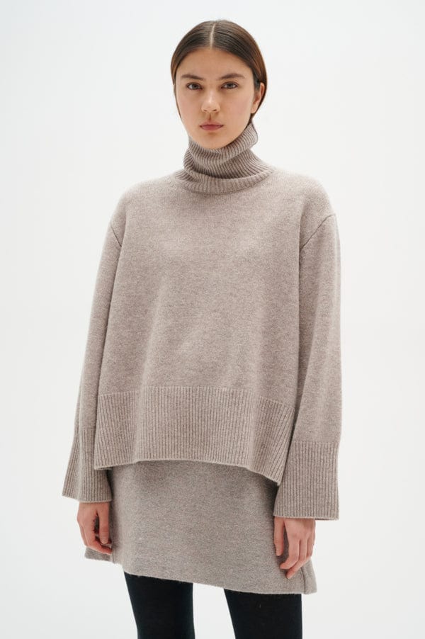 Jaxyiw Turtleneck Mocha Grey Melange | Genser | Smuk - Dameklær på nett