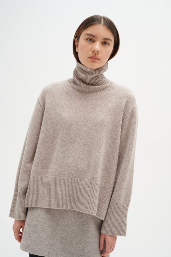 Jaxyiw Turtleneck Mocha Grey Melange | Genser | Smuk - Dameklær på nett