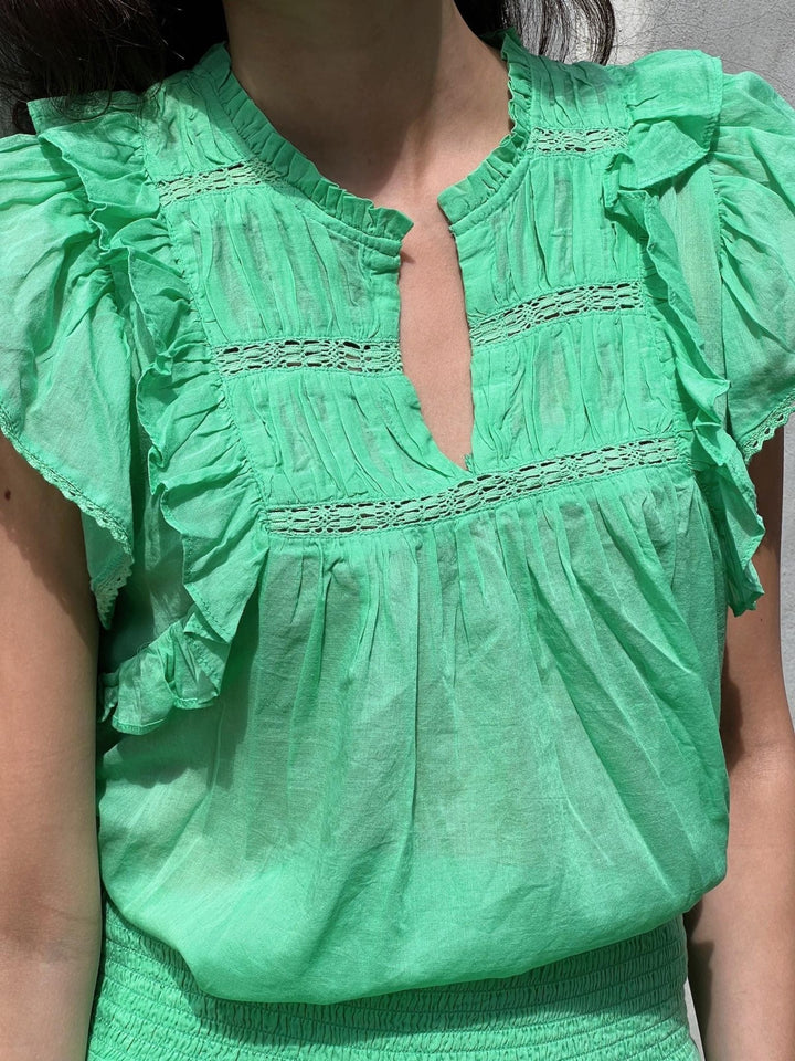 Jayla S Voile Top Apple Green | Topper | Smuk - Dameklær på nett