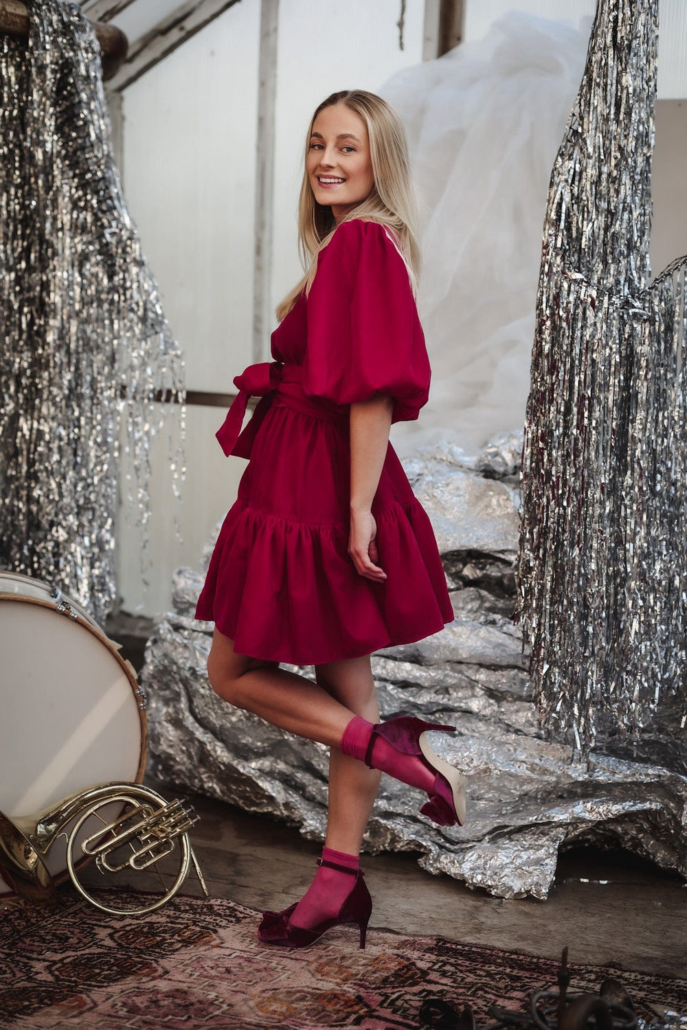 Jessie Velvet Dress Hot Pink | Kjoler | Smuk - Dameklær på nett
