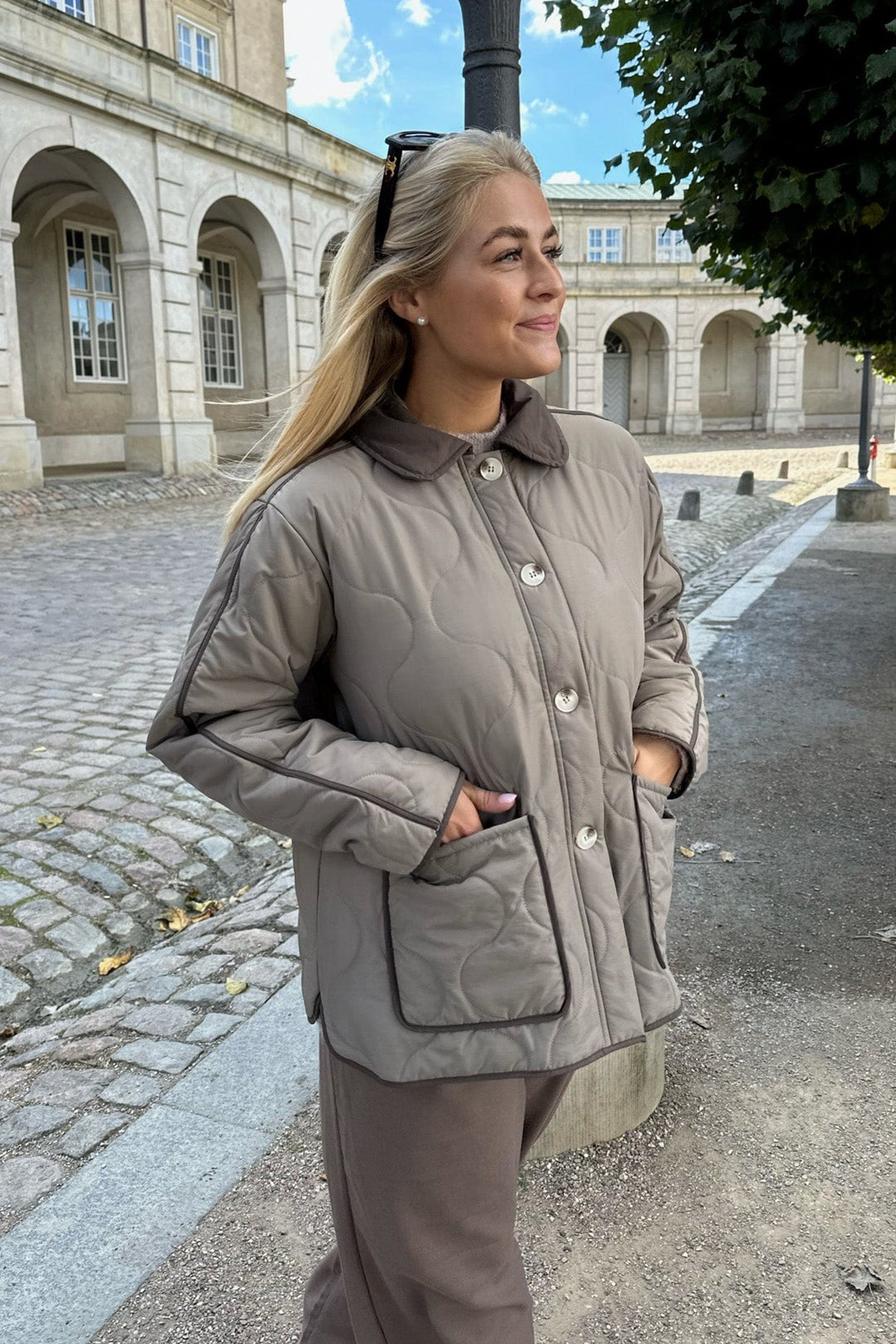 Josie Quilted Jacket Army/Brown | Yttertøy | Smuk - Dameklær på nett