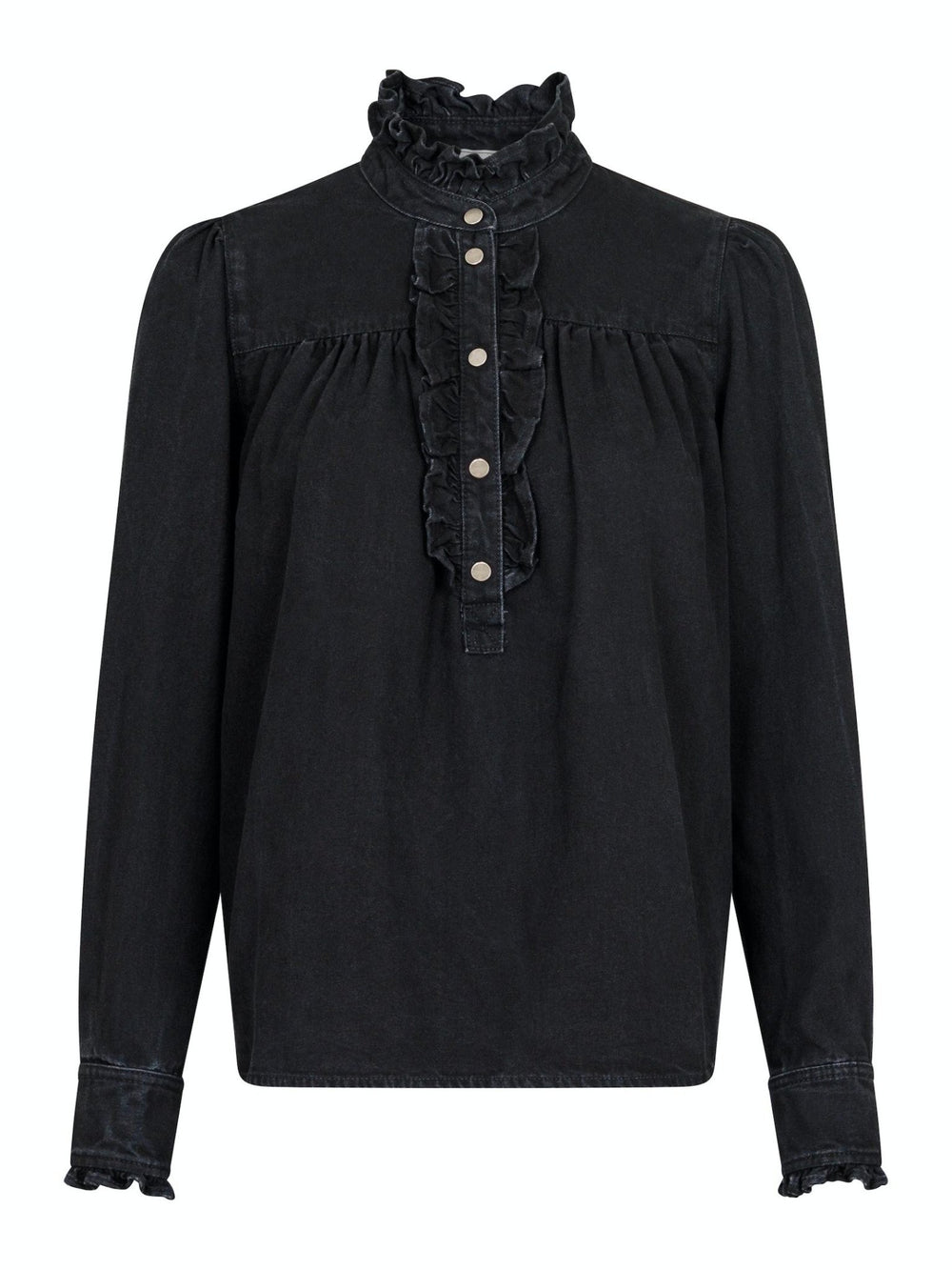 Justine Denim Shirt Black | Skjorter og bluser | Smuk - Dameklær på nett