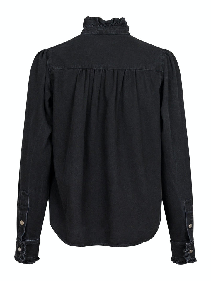 Justine Denim Shirt Black | Skjorter og bluser | Smuk - Dameklær på nett