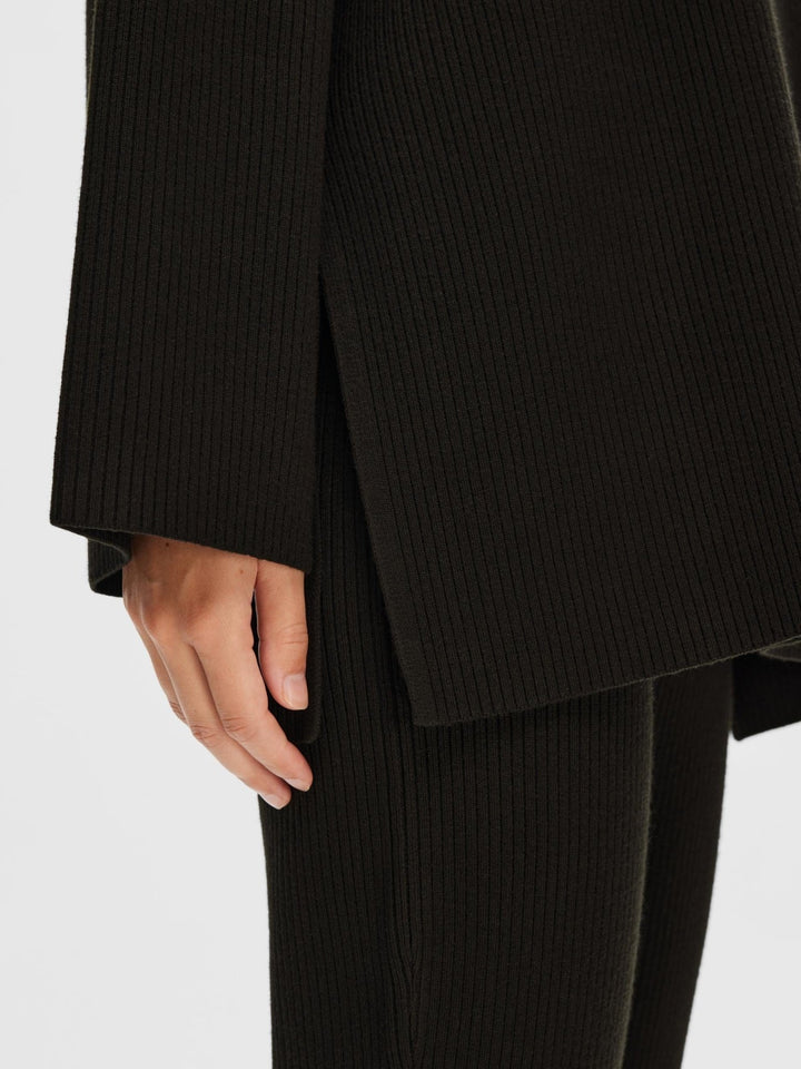 Karo Ls Long Knit Roll Neck Black | Genser | Smuk - Dameklær på nett