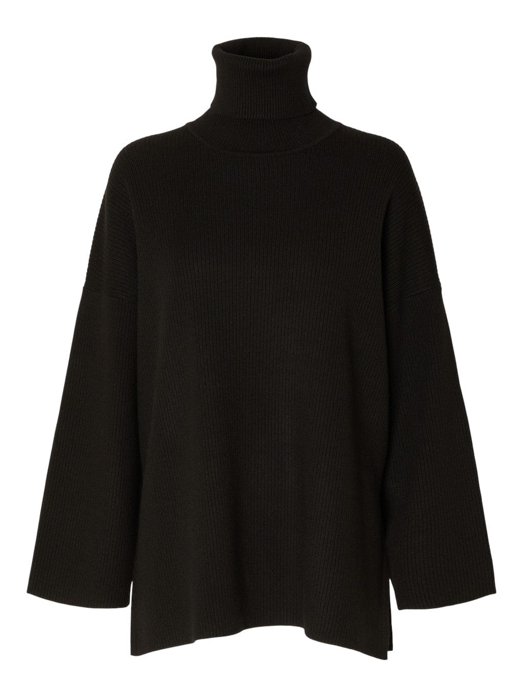 Karo Ls Long Knit Roll Neck Black | Genser | Smuk - Dameklær på nett