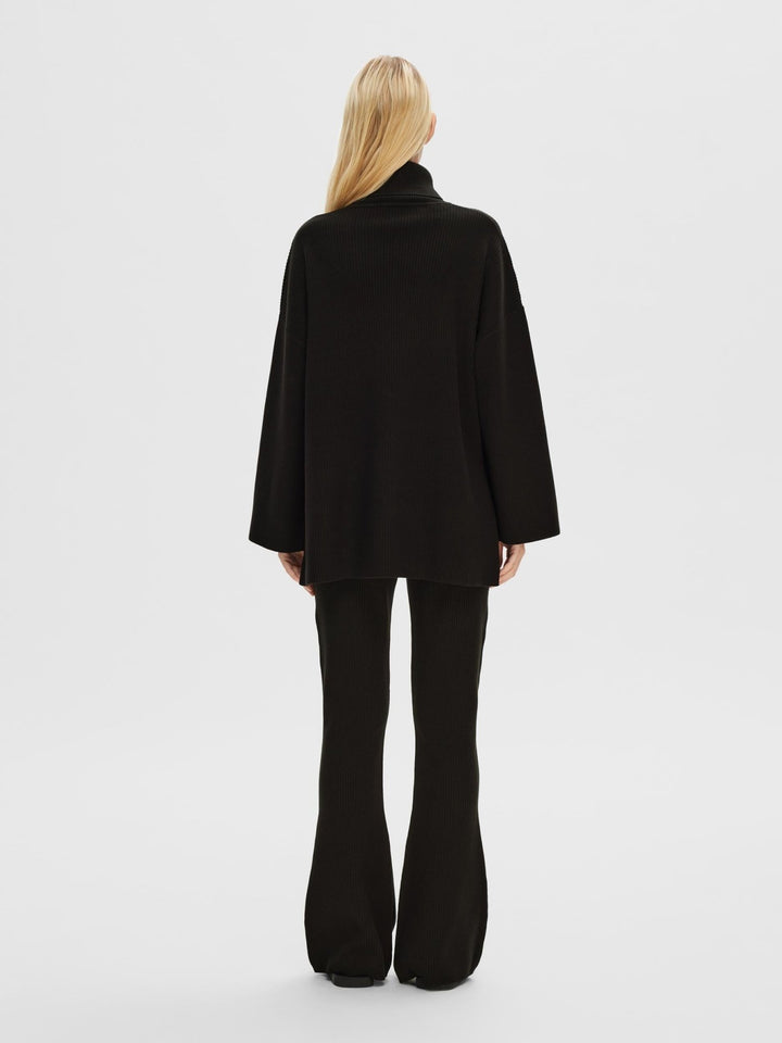 Karo Ls Long Knit Roll Neck Black | Genser | Smuk - Dameklær på nett
