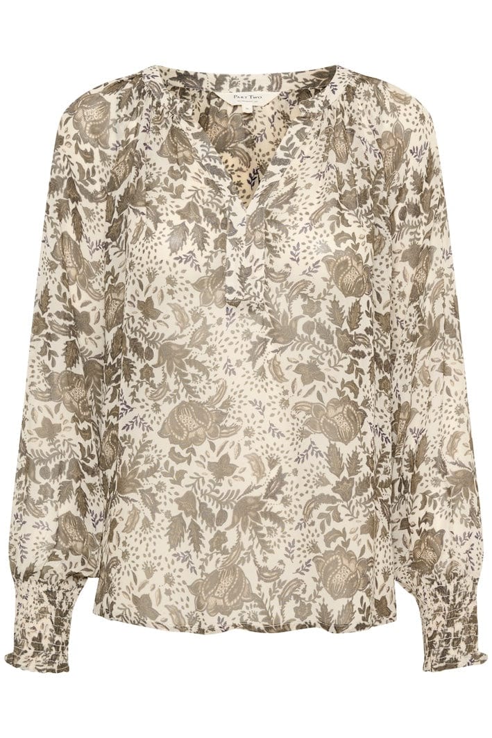 Kettapw Blouse Dusky Green Fleur Print | Skjorter og bluser | Smuk - Dameklær på nett