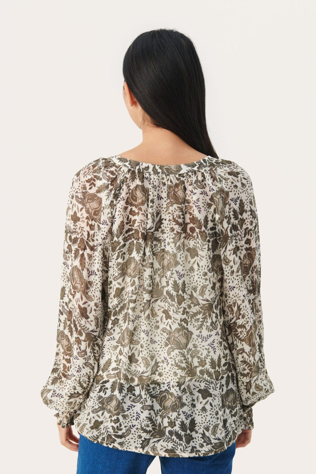 Kettapw Blouse Dusky Green Fleur Print | Skjorter og bluser | Smuk - Dameklær på nett