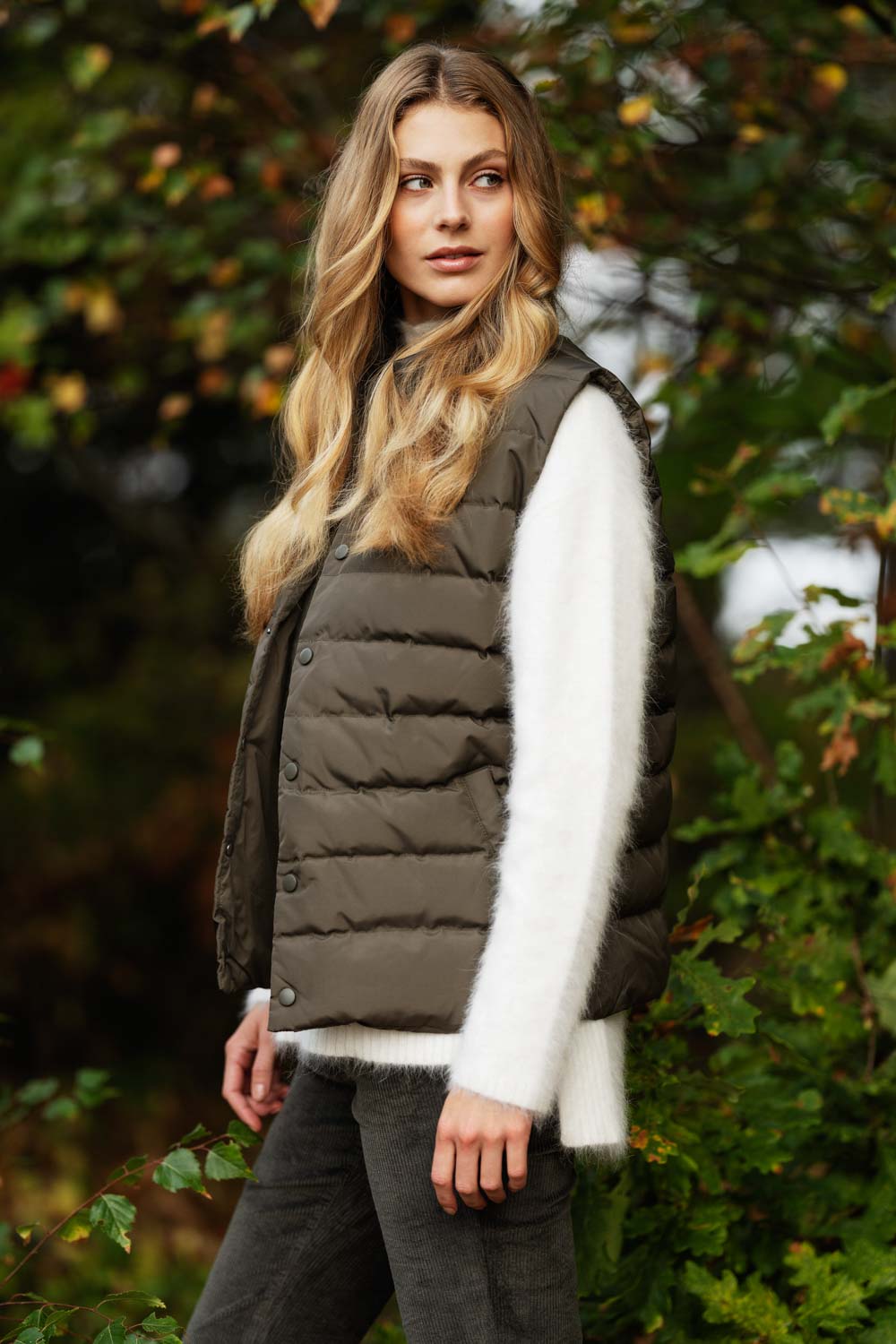 Khaki Green Waistcoat | Yttertøy | Smuk - Dameklær på nett
