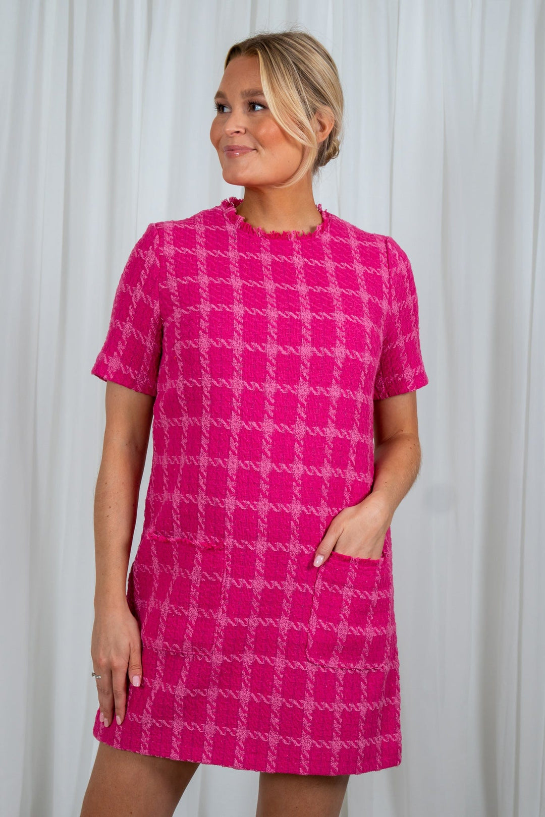Kiki Dress Pink Boucle | Kjoler | Smuk - Dameklær på nett
