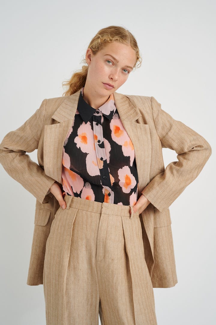 Kimoraiw Blazer Sand Heeringbone | Blazer | Smuk - Dameklær på nett