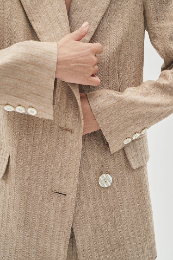 Kimoraiw Blazer Sand Heeringbone | Blazer | Smuk - Dameklær på nett