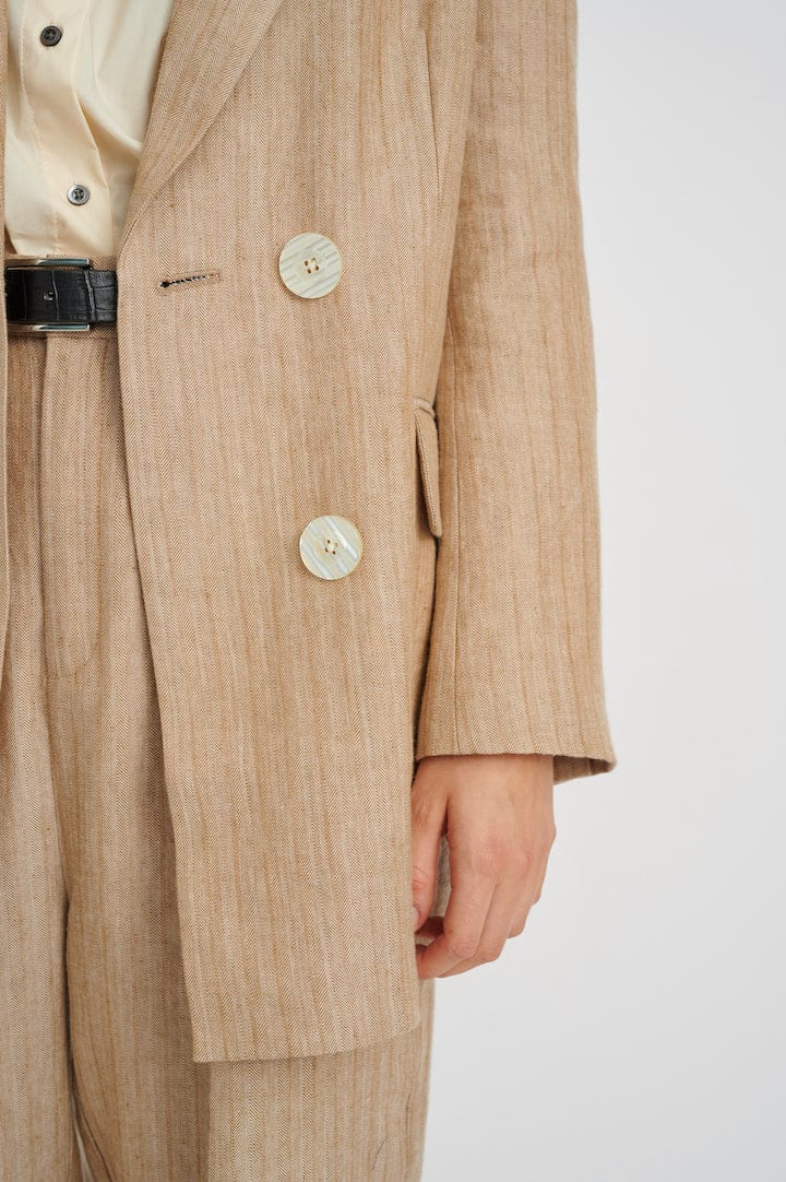 Kimoraiw Blazer Sand Heeringbone | Blazer | Smuk - Dameklær på nett