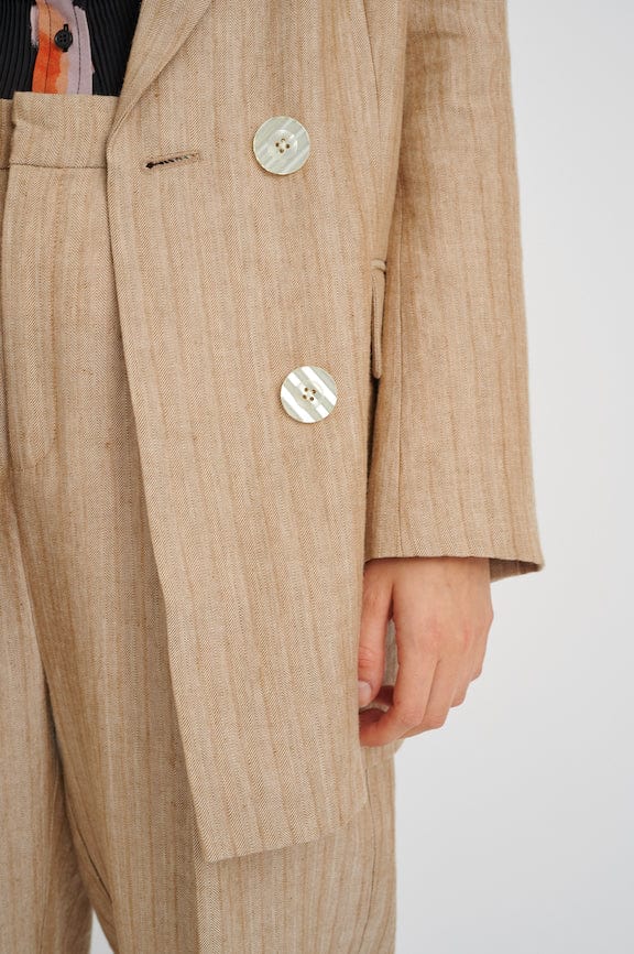 Kimoraiw Blazer Sand Heeringbone | Blazer | Smuk - Dameklær på nett