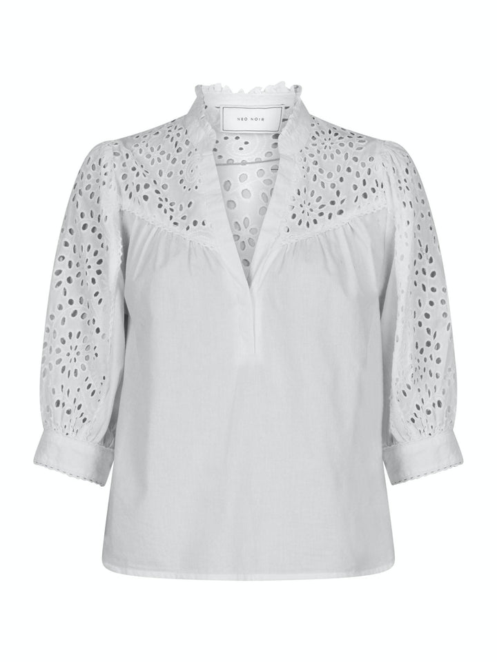 Kita Embroidery Blouse White | Skjorter og bluser | Smuk - Dameklær på nett