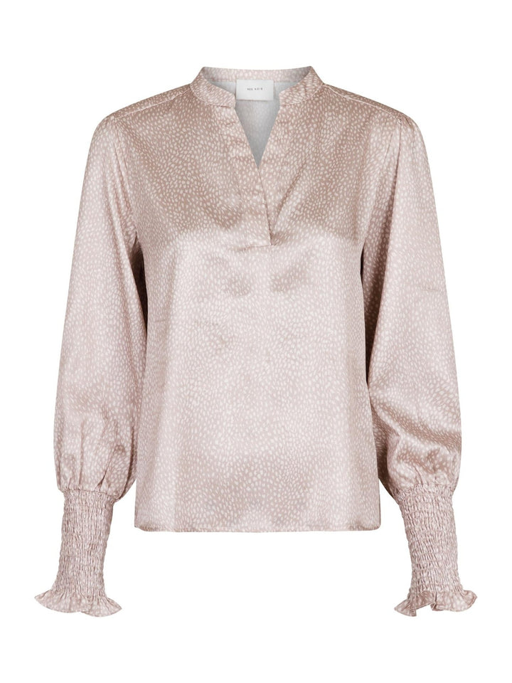 Landa Floating Dot Blouse Sand | Skjorter og bluser | Smuk - Dameklær på nett