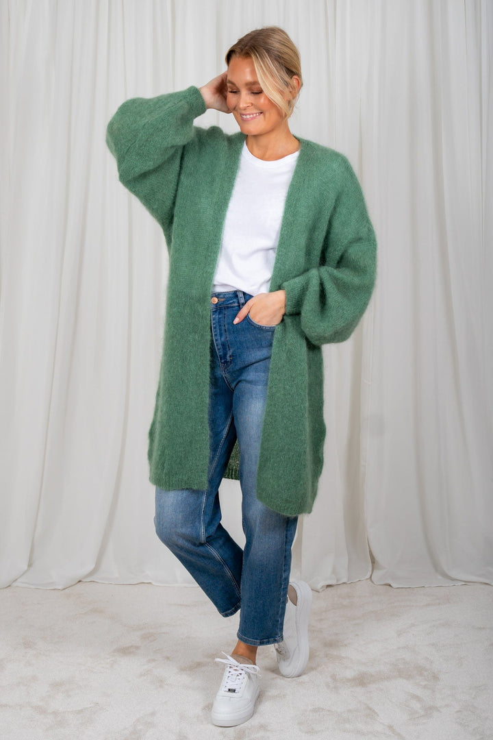 Lee Midi Cardigan Dusty Green | Genser | Smuk - Dameklær på nett