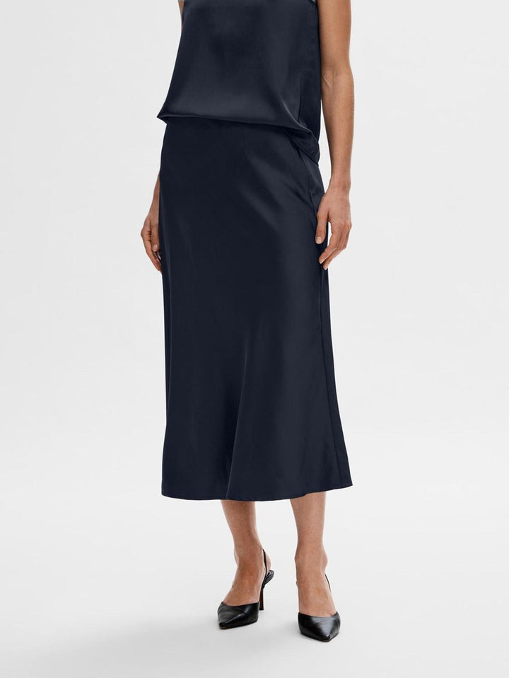 Lena Hw Midi Skirt Dark Sapphire | Skjørt | Smuk - Dameklær på nett