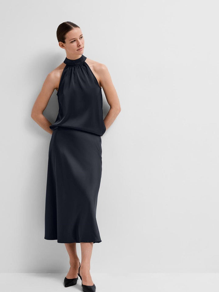 Lena Hw Midi Skirt Dark Sapphire | Skjørt | Smuk - Dameklær på nett