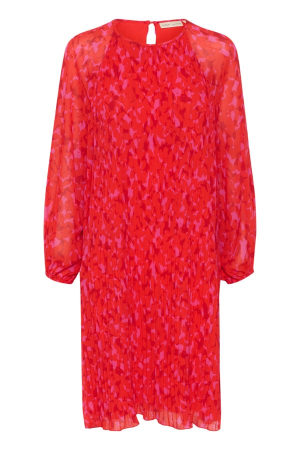 Lendraiw Short Dress Red Plisse Strokes | Kjoler | Smuk - Dameklær på nett