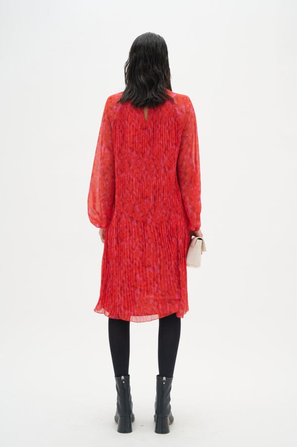 Lendraiw Short Dress Red Plisse Strokes | Kjoler | Smuk - Dameklær på nett