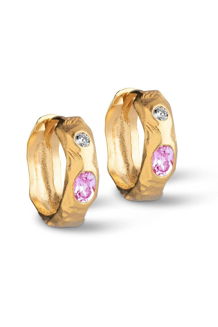 Leonora Hoops Pink/White | Accessories | Smuk - Dameklær på nett