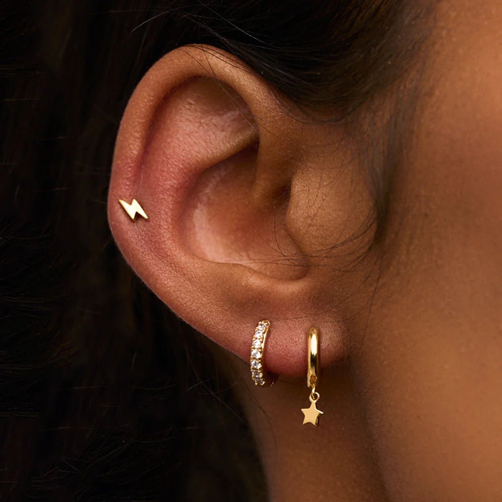 Lightning And Star Ear Party Gold | Accessories | Smuk - Dameklær på nett